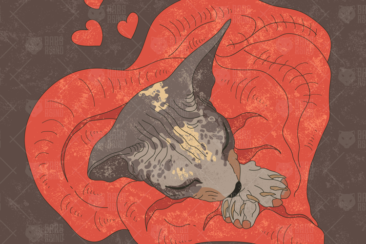 Happy Sphinx Cat Illustration