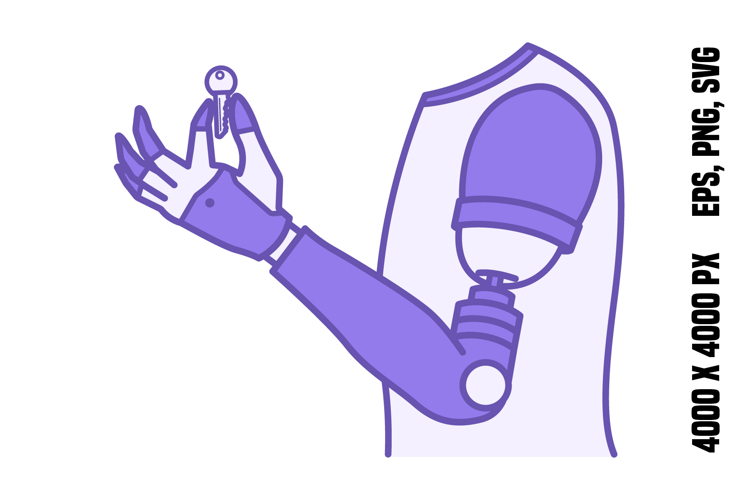 Purple Prosthetic Arm Icon