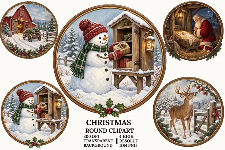 Christmas Nativity Clipart with Mary, Jesus and Angel PNG