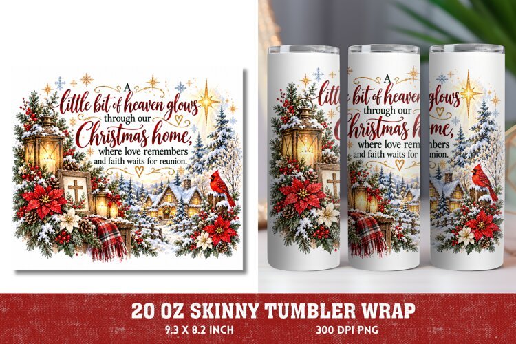 Christian Christmas 20oz Tumbler Wrap, Christmas Heaven Skin example image 1