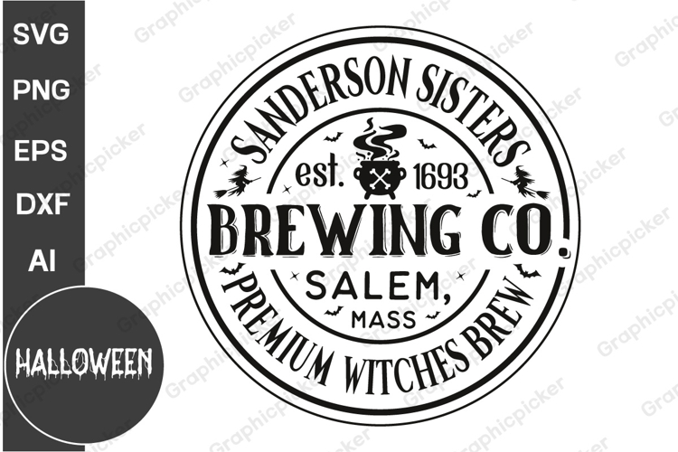 Farmhouse Halloween PNG SVG | Halloween Round Sign SVG