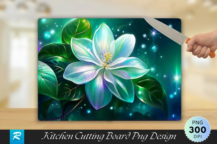 Enchanting Jasmine Artistic Cutting Board Sublimation Design