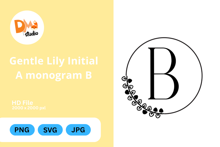 Gentle Lily Initial Monogram