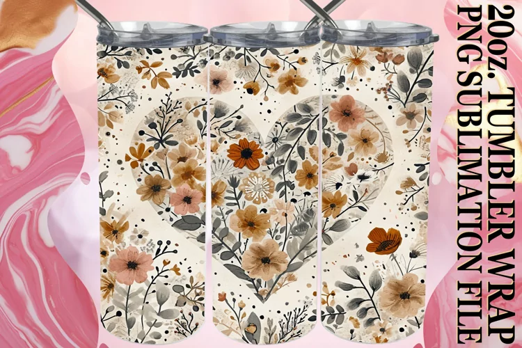 Love Theme Sublimation Tumbler Wrap - 20oz