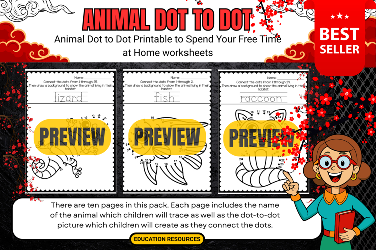 Animal Dot to Dot Printable Worksheets January Homeschool