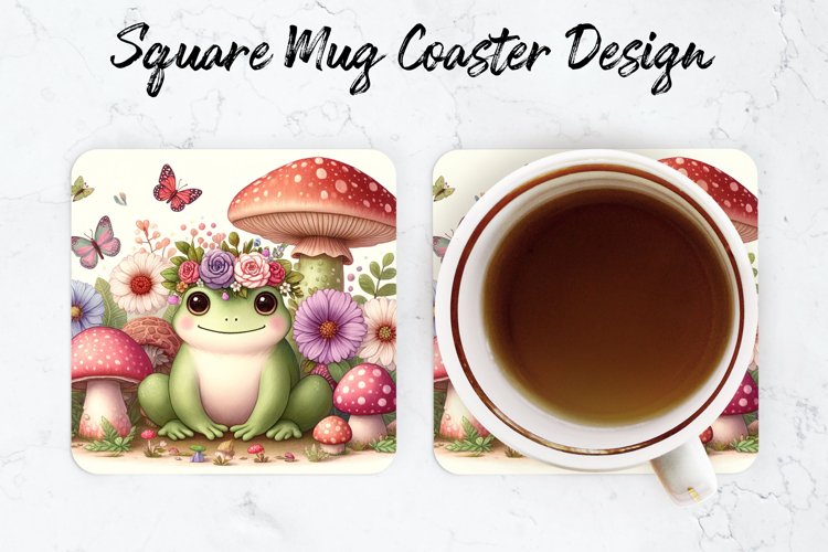 Mushroom   Frog Mug coaster | Coaster | Sublimation Design