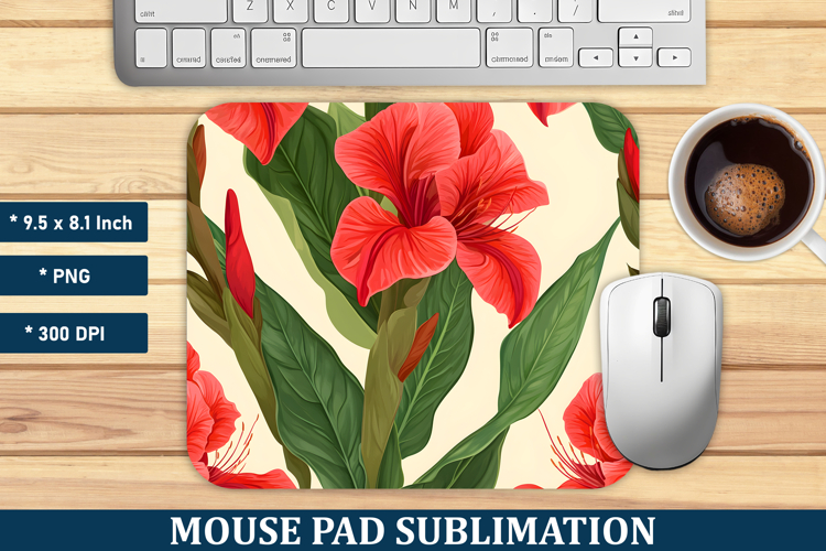 Canna Lily Flower Mouse Pad | Mouse Pad Sublimation