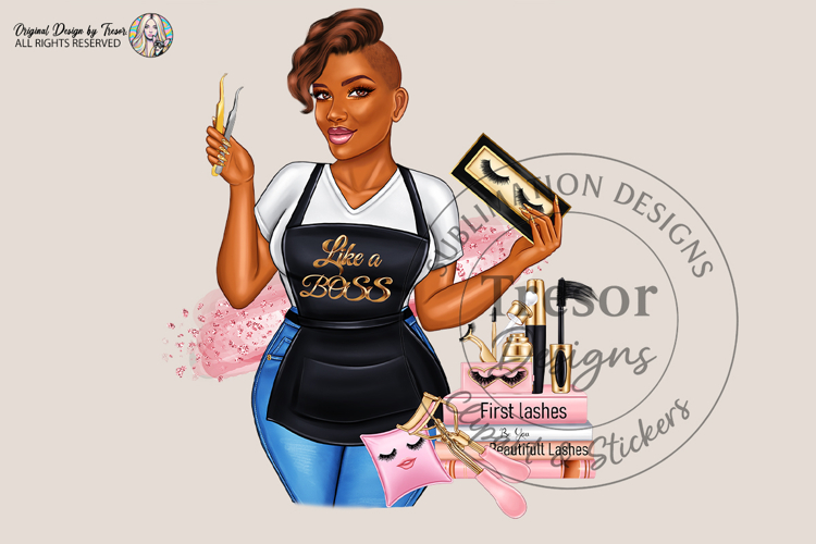 Black Lash Artist Woman PNG Boss Babe Beauty Sublimation PNG