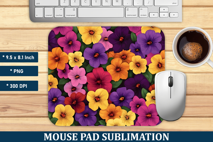 Calibrachoa Flower Pattern Mouse Pad | Mouse Pad Sublimation