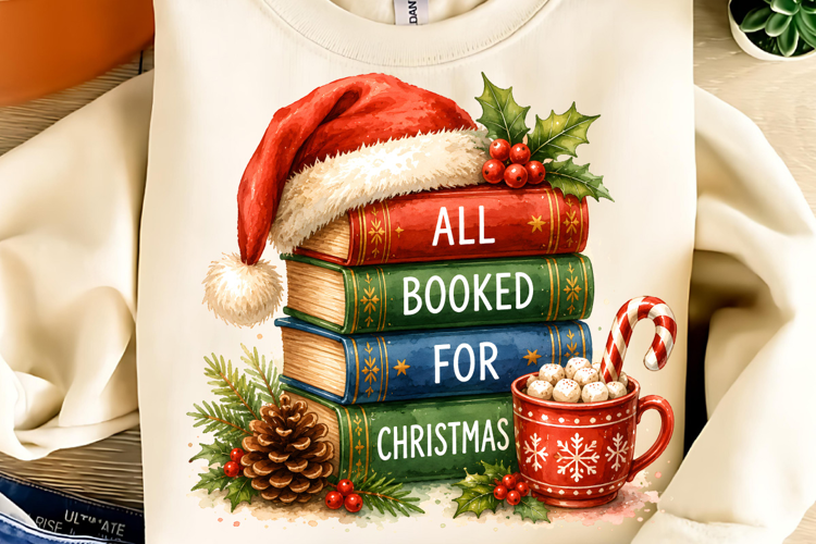 All Booked for Christmas PNG Clipart, Merry Christmas PNG