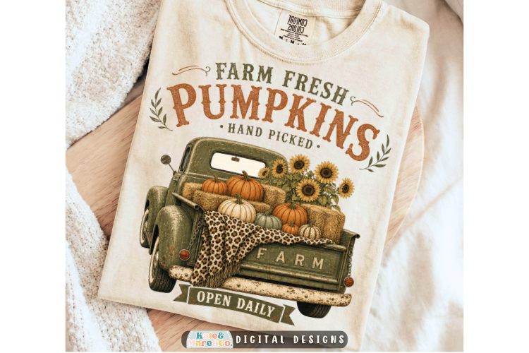 Farm Fresh Pumpkins PNG | Fall Farmhouse Boutique Truck PNG