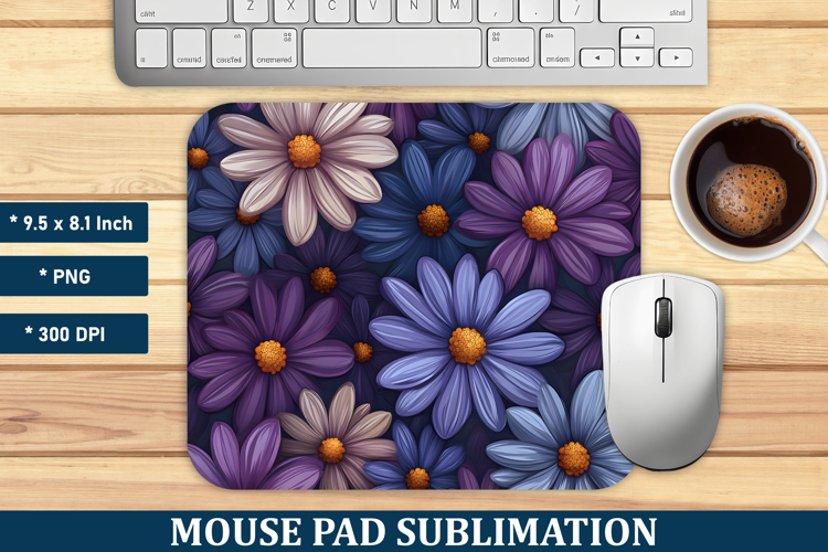 African Daisy Flower Mouse Pad | Mouse Pad Sublimation
