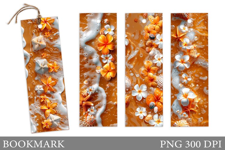 Sea Bookmark Design. Seashell Bookmark Sublimation example image 1