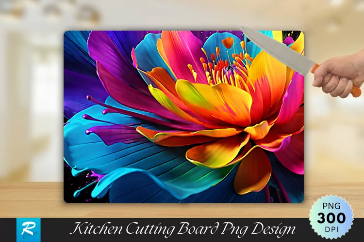 Color Splash Series Cutting Board sublimation Design