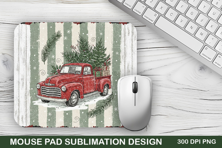 Christmas Truck Mouse Pad Sublimation - Christmas Design