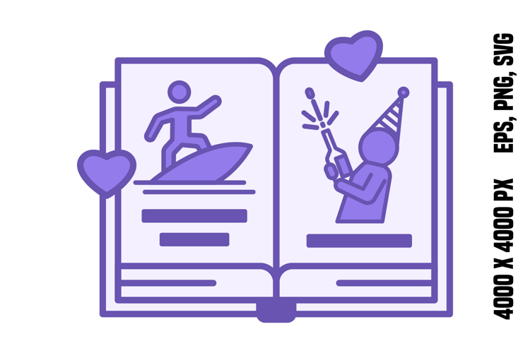 Colored Book Story Icon