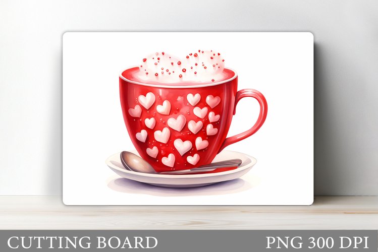 Valentines Drink Cutting Board. Cutting Board Sublimation
