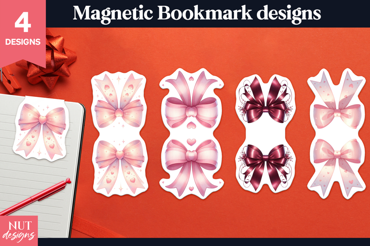 Valentine Magnetic Bookmark Pink Bow Magnetic Bookmarks