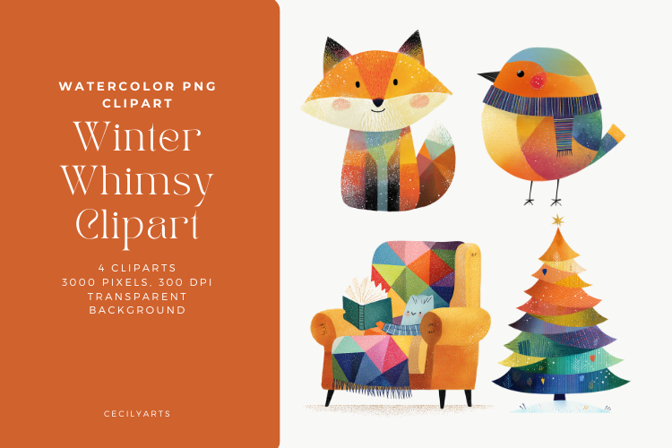 Winter Whimsy Clipart Collection