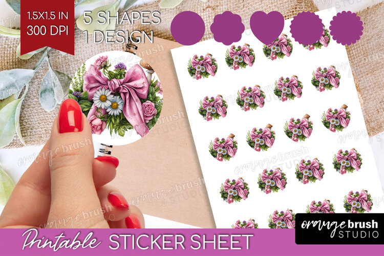 Magical Forest Round Sticker - Fantasy Printable Sticker example image 1