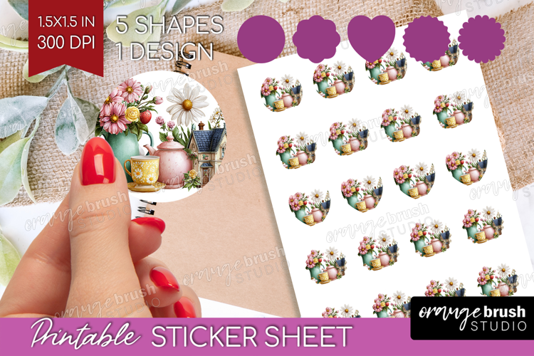 Magical Forest Round Sticker - Fantasy Printable Sticker