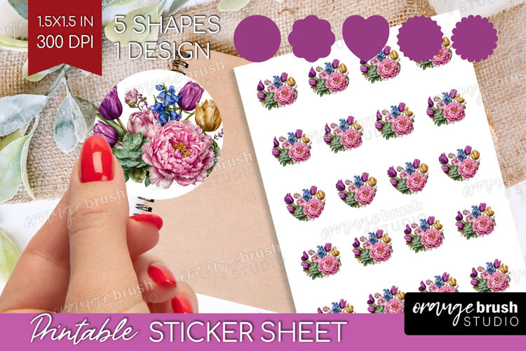 Magical Forest Round Sticker - Fantasy Printable Sticker example image 1