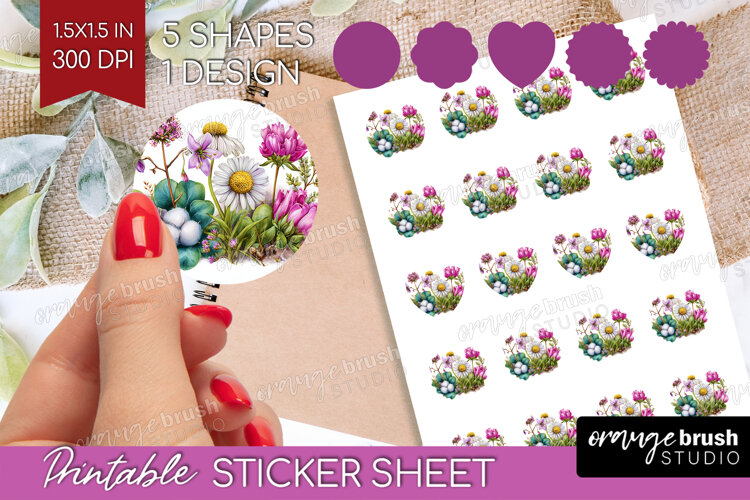 Magical Forest Round Sticker - Fantasy Printable Sticker example image 1
