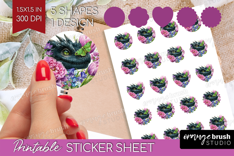 Magical Forest Round Sticker - Fantasy Printable Sticker