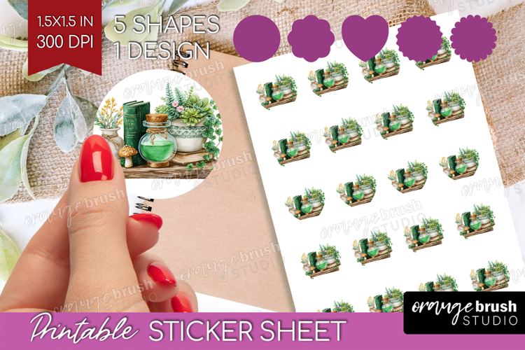 Magical Forest Round Sticker - Fantasy Printable Sticker