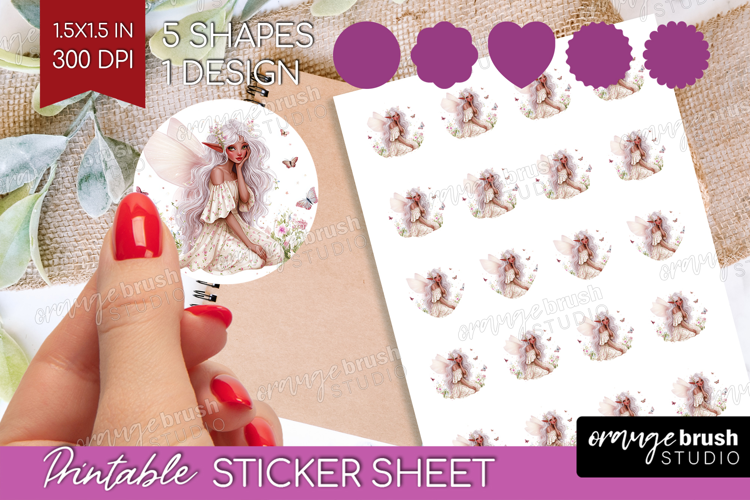 Magical Forest Round Sticker - Fantasy Printable Sticker