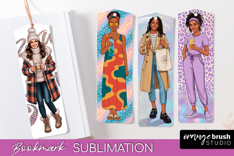 Fashion Girl Printable Bookmark - Seasonal Bookmark PNG