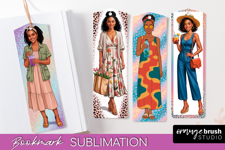 Fashion Girl Printable Bookmark - Seasonal Bookmark PNG