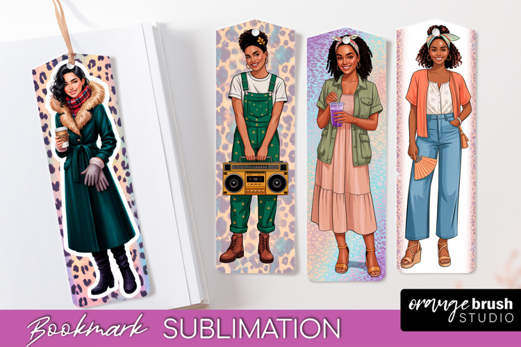 Fashion Girl Printable Bookmark - Seasonal Bookmark PNG