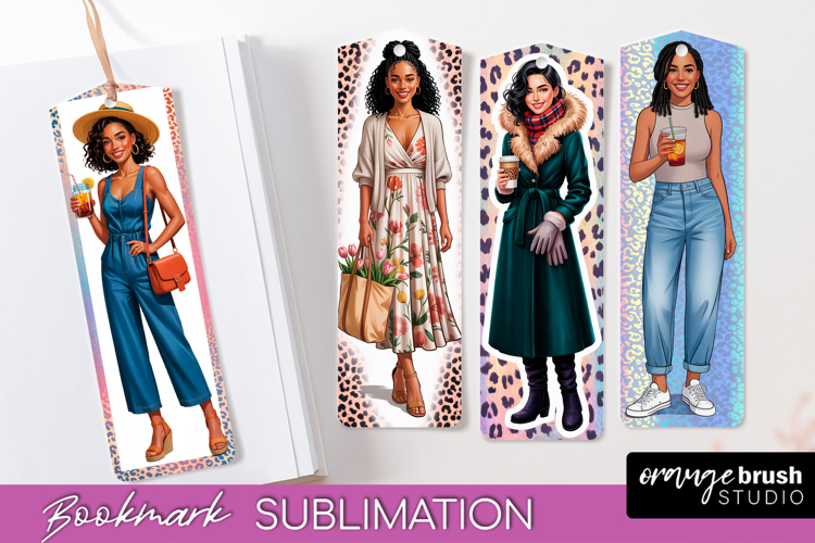 Fashion Girl Printable Bookmark - Seasonal Bookmark PNG