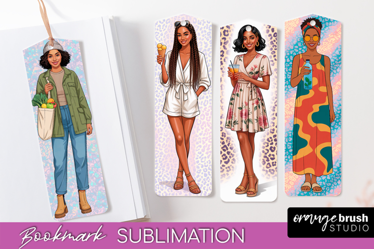 Fashion Girl Printable Bookmark - Seasonal Bookmark PNG