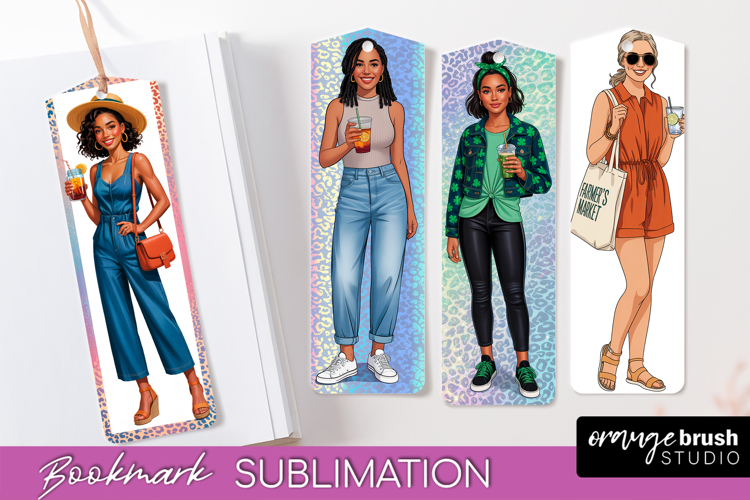 Fashion Girl Printable Bookmark - Seasonal Bookmark PNG