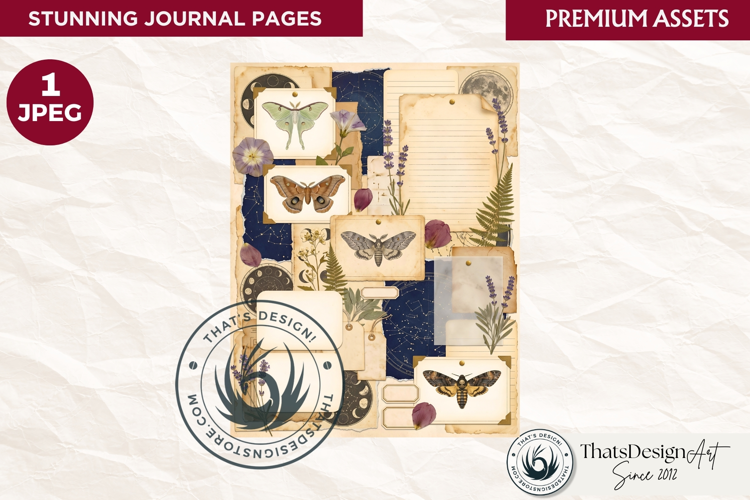 Botanical Herbarium Junk Journal Ephemera sheet collage page