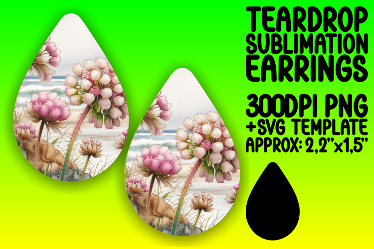 Dynamic Teardrop Earrings Artwork PNG , Flowers