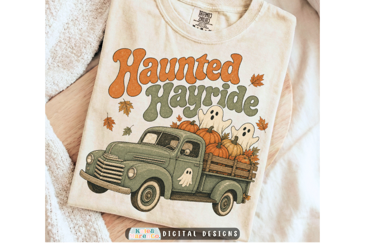 Vintage Halloween PNG | Haunted Ghost Hayride PNG
