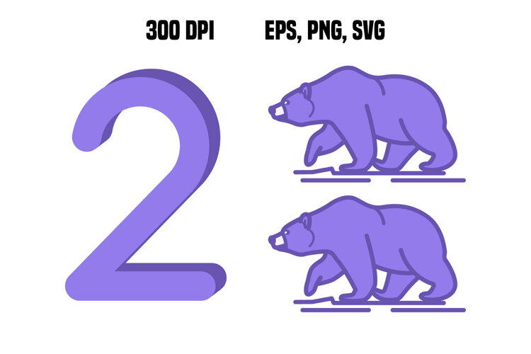 Purple Number Two and Bears example image 1