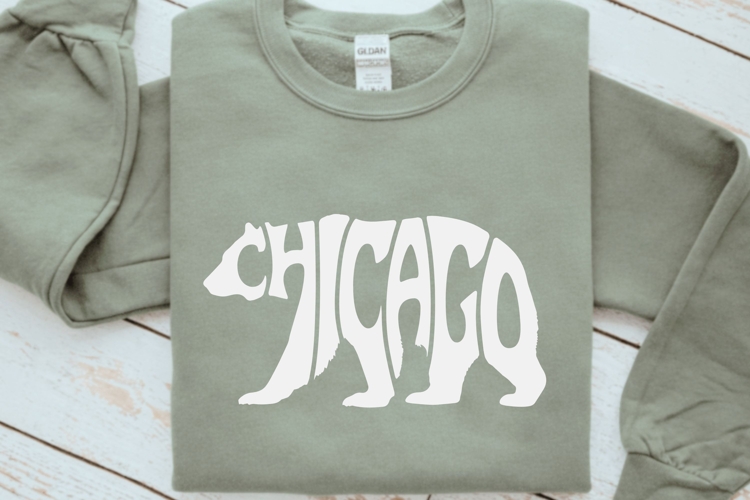 Chicago Bear SVG PNG | Word Art Cut File | Chicago Gift