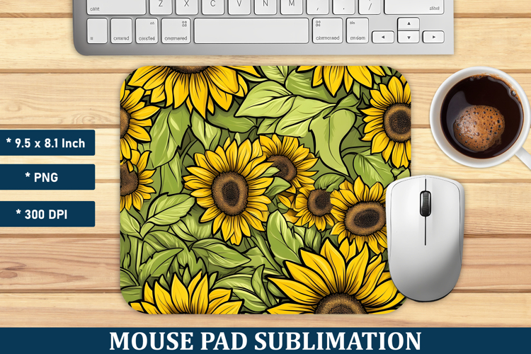 Sunflower Pattern Mouse Pad | Mouse Pad Sublimation