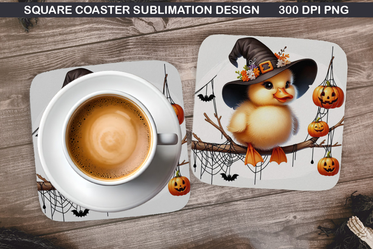 Duckling Coaster Sublimation, Halloween Coaster PNG