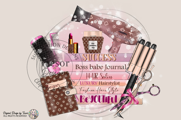 Boss Babe Glam Fashion Books Heels PNG Luxury Style Art