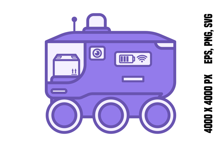 Purple Delivery Robot Rover Icon