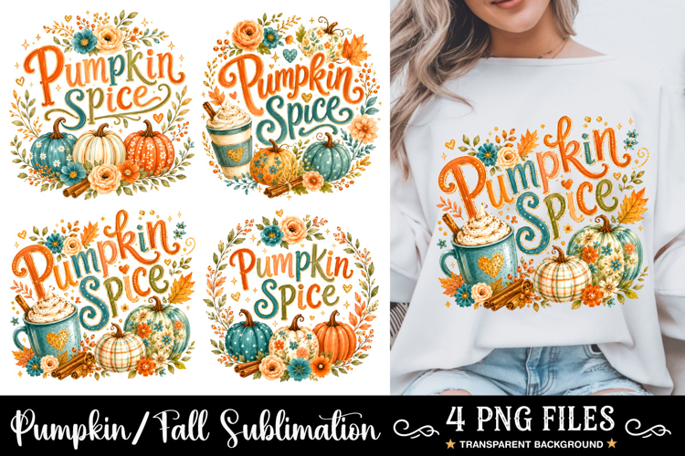 Pumpkin Spice PNG Fall Coffee PNG Design, Pumpkin PNG, Fall