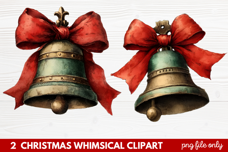 2 Whimsical Christmas Clipart featuring cute holiday charact