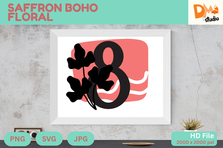 Saffron Boho Floral Monogram