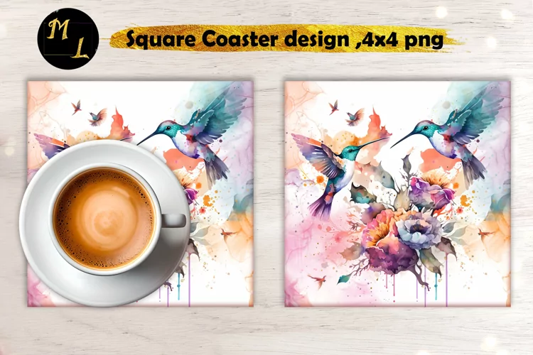 Hummingbird Coaster sublimation,Hummingbird Square Coaster