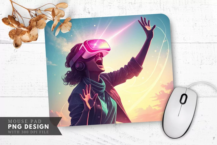 Virtual Reality Adventure Mouse Pad PNG Design